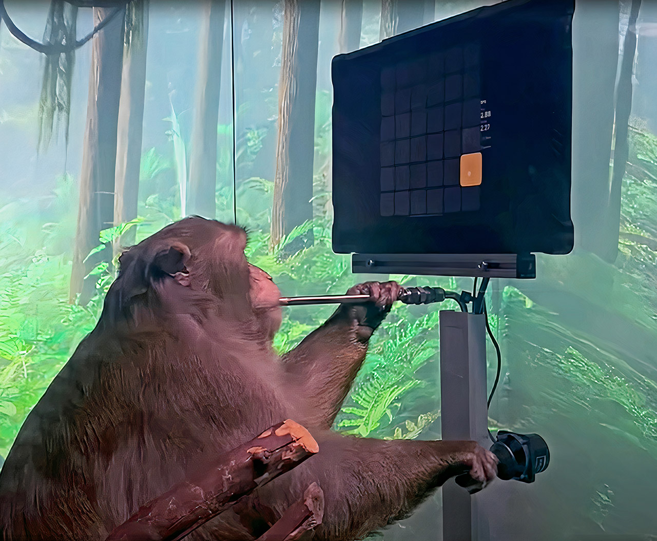 Observa a un mono equipado con el dispositivo Neuralink de Elon Musk